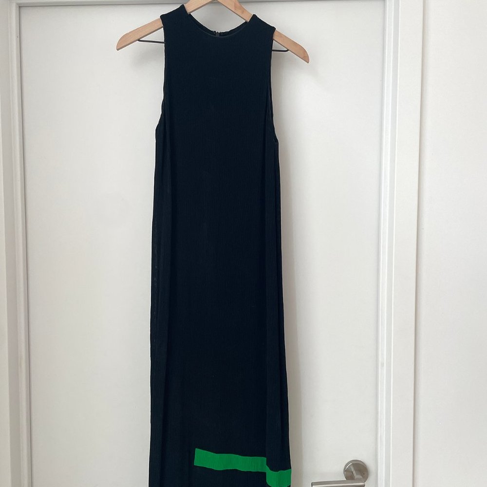 Protagonist sleek black dress with pleats size 2
